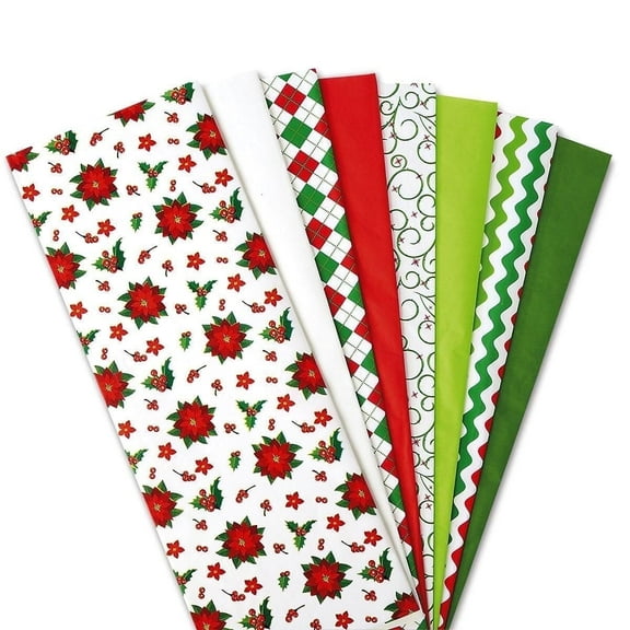 Current Christmas Tissue Prints and Solids, 80 Sheets, Holiday Tissue Paper