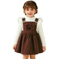 thumbnail image 1 of Christmas Toddler Baby Girl Outfits Long Sleeve Ribbed T-Shirt Bow Overall Dresses Suspender Skirt Set Fall Winter Clothes Toddler Holiday Party Wear, 1 of 8