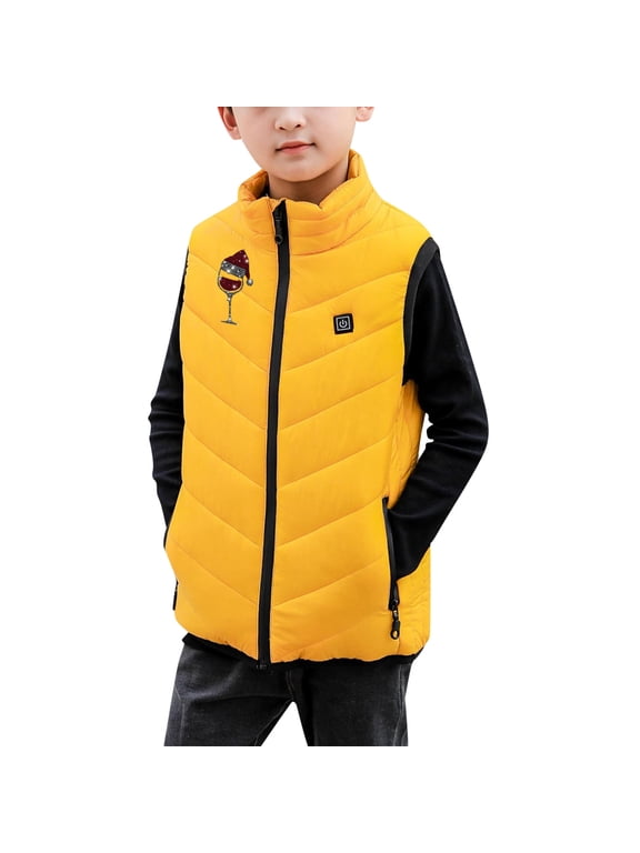 Christmas Toddler Down Vest Girl Sleeveless Soft Jacket Print Puffer Waistcoats Zipper Warm Comfort Smart Heated Vests Cute Fall And Winter Outdoor Outwear
