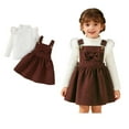 thumbnail image 1 of Christmas Toddler Girl Outfit Long Sleeve Ribbed Top Suspender Skirt 2 Piece Outfit Set Fall Toddler Girl Outfits 12-18 Months, 1 of 9