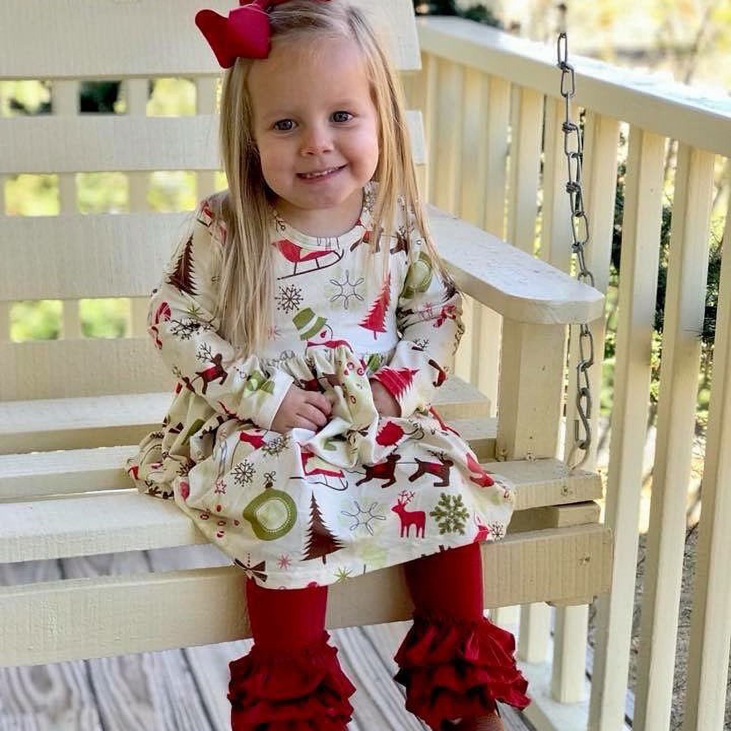 Christmas ruffle pants hot sale
