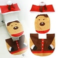 thumbnail image 1 of Christmas Toilet Seat Cover,3 Pieces Christmas Bathroom Decoration Set with Toilet Seat Cover,Rugs,Tank Cover Toilet Paper Box Cover,Xmas Party Accessories for Indoor Décor,Party Favors(Brown), 1 of 6