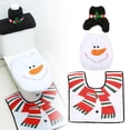 thumbnail image 1 of Christmas Toilet Seat Cover,3 Pieces Christmas Bathroom Decoration Set with Toilet Seat Cover,Rugs,Tank Cover Toilet Paper Box Cover,Xmas Party Accessories for Indoor Décor,Party Favors(White), 1 of 6