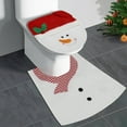 thumbnail image 1 of Christmas Toilet Seat Cover, Christmas Floor Mat, Two Piece Father Christmas Snowman Toilet Protector Set, Soft Polyester Non Slip Bathroom Rug Decor, 1 of 7