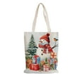 thumbnail image 1 of Christmas Tote Bag, Christmas Canvas Tote Bags Gifts for Women Girls, Winter Reusable Grocery Shopping Bag (B), 1 of 6