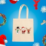 Christmas Tote Bags – Canvas Christmas Gift Bags – Santa, Snowman and Reindeer Pack of 2 Bags by Infinite Pack