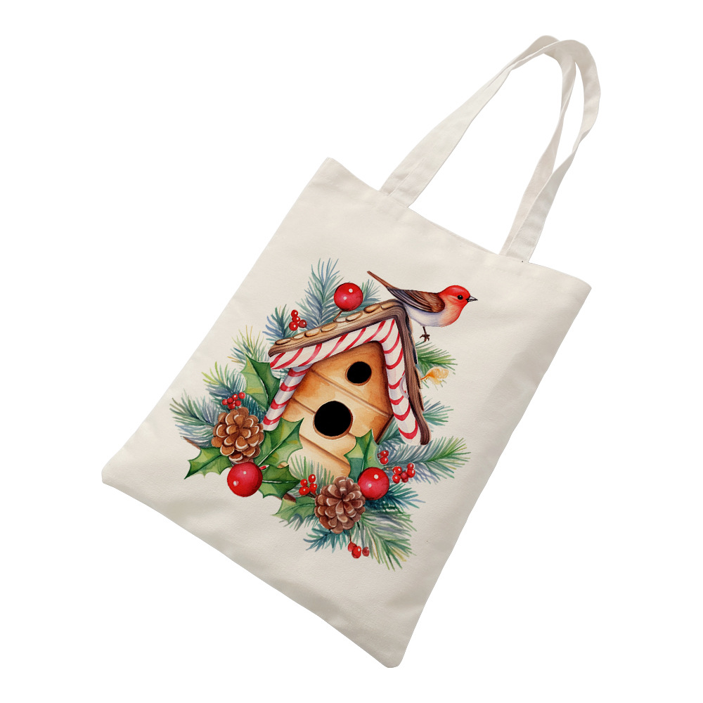 Christmas Tote Bags Canvas Christmas Gift Bags Santa, Snowman and
