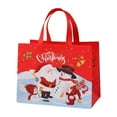 thumbnail image 1 of Christmas Tote Bags with Handles,Christmas Reusable Grocery Bags,Multipurpose Non-woven Large Gift Bag,Grocery Shopping Bags for Holiday Christmas Party,12.6*6.7*9.8 in, 1 of 3