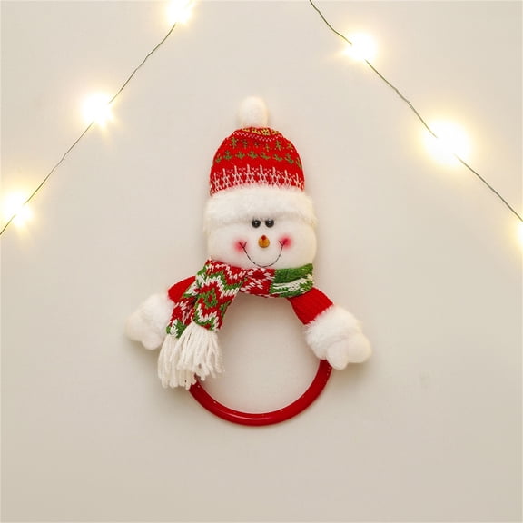 Christmas Towel Rings, Towel Holder Hanging Hand Towels Rings with Rope, Elk Towel Rings Christmas Decorations Snowman Towel Holder Christmas Kitchen Christmas Themed Towel Hanger Home Towel(B)