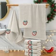 thumbnail image 1 of Christmas Towels 4-Pack, Embroidered Holiday Themed Bath Towels, Soft 100% Cotton Quick-Dry Towel Set for Bathroom and Kitchen Decor, 1 of 6