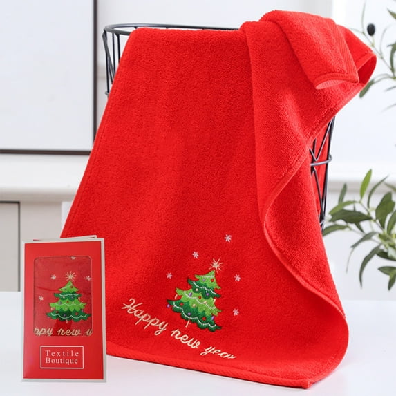 Christmas Towels for Bathroom ZKCCNUK Hand Wash Washing Soft Water Holidy Embroidered Gift Towels Washcloth Absorption Comfortable Xmas Kitchen Cotton Absorbent Christmas For Dish Cloths Face