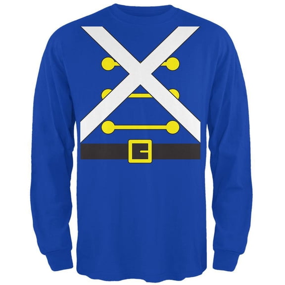 Christmas Toy Soldier Costume Mens Long Sleeve T Shirt Royal 3X-LG