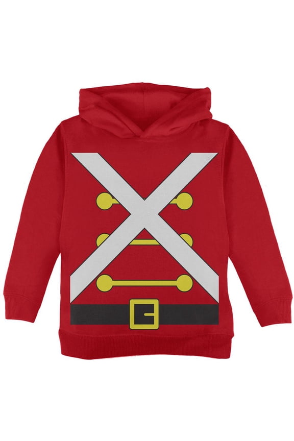 Christmas Toy Soldier Costume Red Toddler Hoodie - 2T