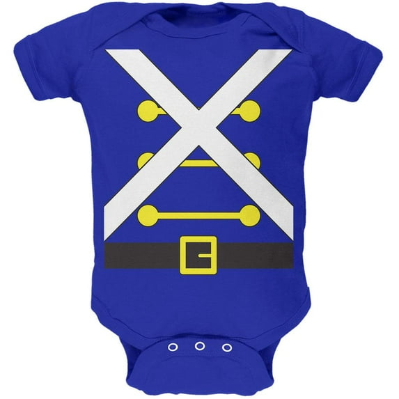 Christmas Toy Soldier Costume Soft Baby One Piece Royal 0-3 M