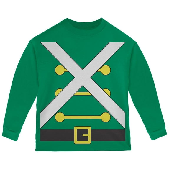 Christmas Toy Soldier Costume Toddler Long Sleeve T Shirt Green 2T