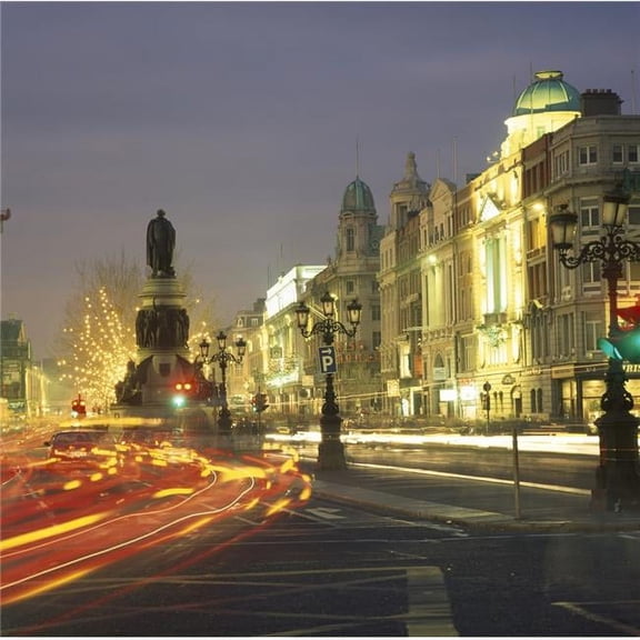 Christmas Traffic On OConnell Street Dublin City County Dublin Ireland Poster Print - 15 x 15