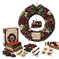 thumbnail image 1 of Christmas Train 3D Fabric Poke Wreath DIY Kit, Hanging Christmas Wreath Adult Craft Kits, Christmas Crafts Garland for Mantle Front Door, 1 of 6