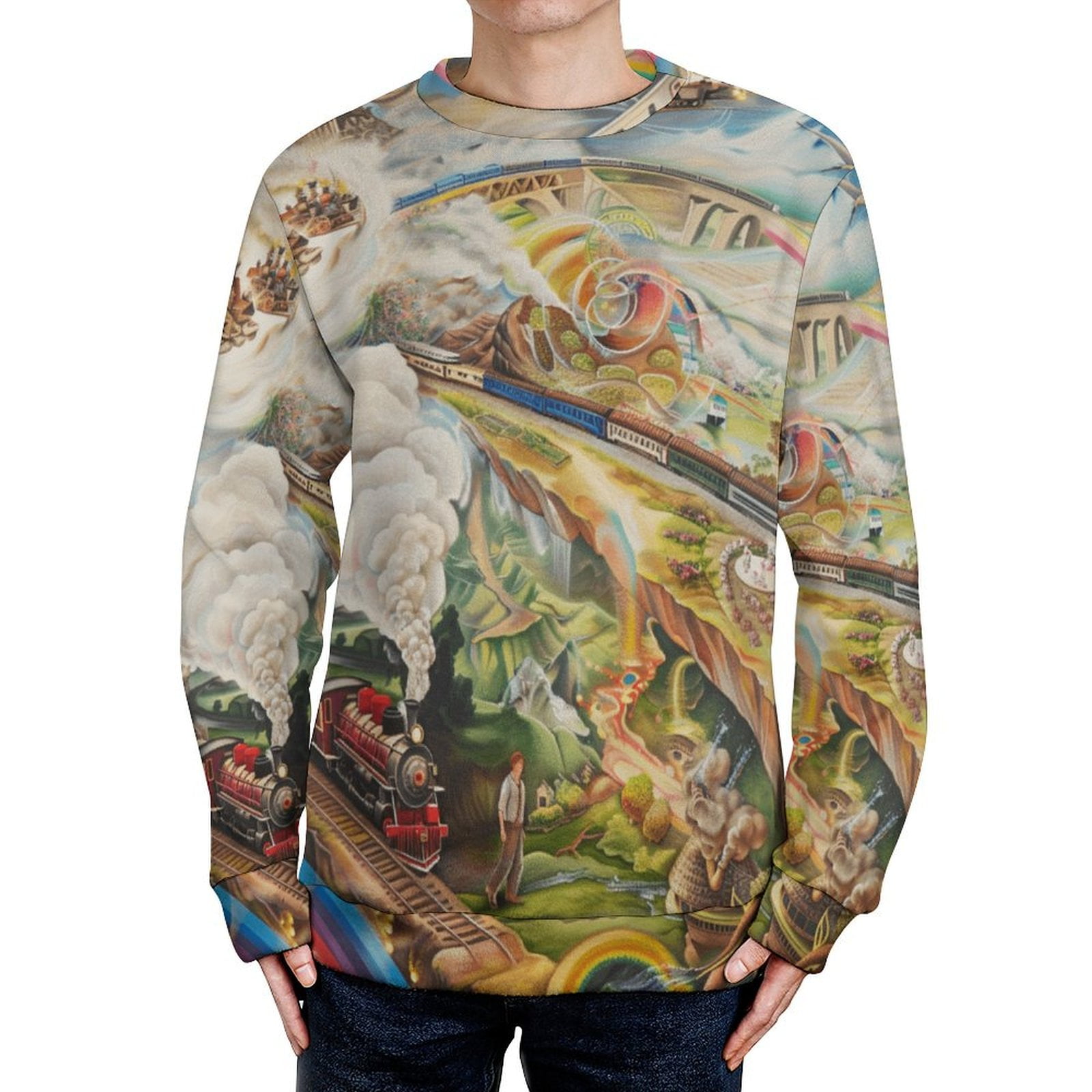 Sequin Christmas Tree & Reindeer Round Neck Sweater main image 1