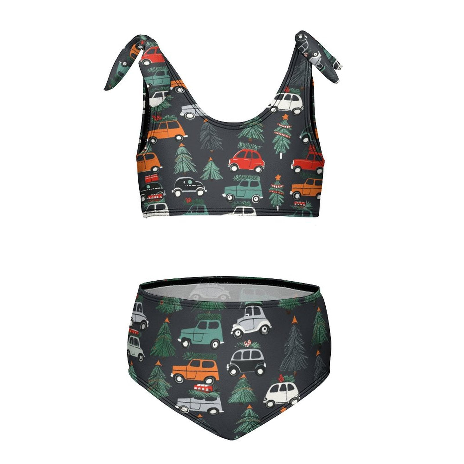 Christmas Train Cedar Tree Girls' 2-Piece Tankini Swimsuit - Walmart.com