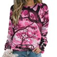 thumbnail image 1 of Christmas Train Cedar Tree Women's Floral Printed Sweatshirt Long Sleeve Crewneck Casual Loose Vintage Graphic Pullover Tops, 1 of 7