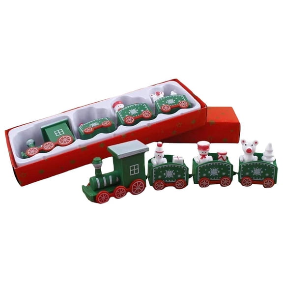 Christmas Train Decorations, Pink Mini Toy Train Set with 4 Carriages, DIY Festive Cardboard Craft for Kids