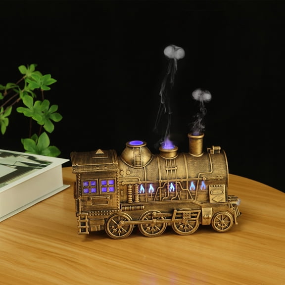 Christmas Train Diffuser, 300Ml Vintage Steam Train Essential Oil Diffuser, 2 Color Led Dual Mist Modes Christmas Train Air Diffuser Aromatherapy Humidifier 9.45 Inch Home Decor Gift