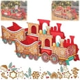 thumbnail image 1 of Christmas Train Gift Box, Santa Express Train Gift Box, Whimsical Gingerbread Design Christmas Trains, Sets Xmas Decoration Present Storage, Holding Presents/Candy, Party Centerpiece (#B*2), 1 of 9