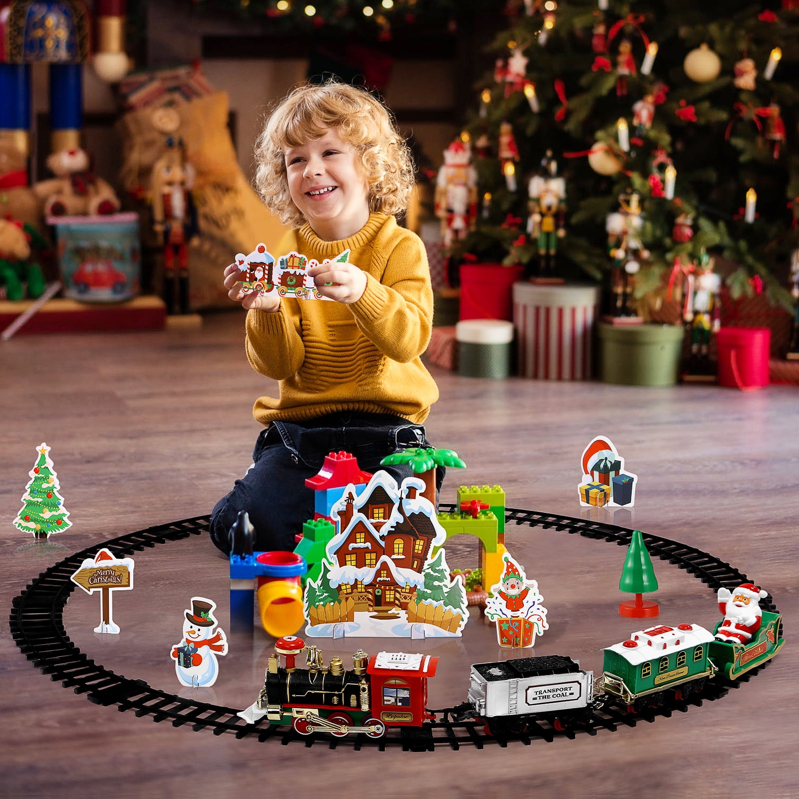 Christmas Train Kit, Christmas Train Set Mini Model Train Toy with ...