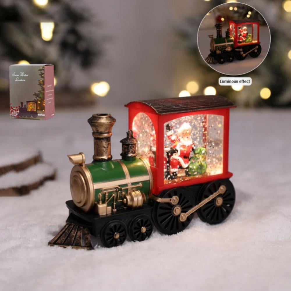 Christmas Train Lanterns Christmas Snow Globe Lighted Santa Claus ...