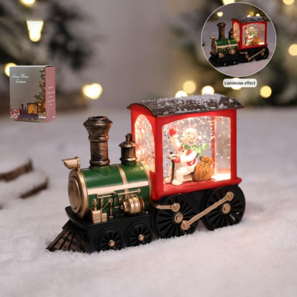 Christmas Train Lanterns Christmas Snow Globe Lighted Santa Claus ...