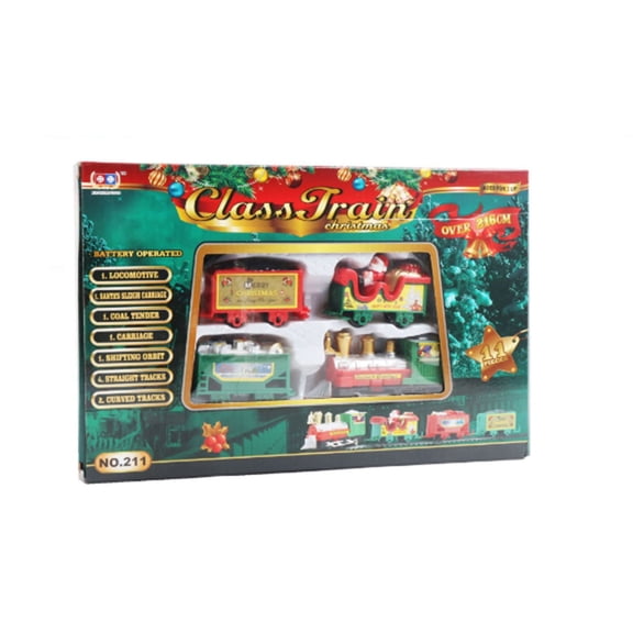 Christmas Train Set with Sounds and Lights Electric Rail Car Toy Mini Train Toy Set for Christmas and Home Decoration Home Gardening and Home Decoration Ideal Gift Choice Xmas Gifts