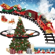 Teblint Christmas Train Set Toys, Hanging Train Toys Around & Under The Christmas Tree w/ Smoke Light & Sound, Indoor Christmas Decoration Toy Train Gifts for K