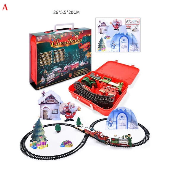 Christmas Train Set Track Musical Sound Lights Around Tree Decoration Santa NEW