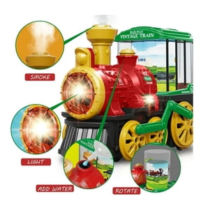 Christmas Train Toy With Realistic Lights Sounds Bump N Go Action Automatic Direction Adjustment For Ages 3-5 Early Learning Playtime Gift