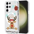 thumbnail image 1 of Christmas Transparent Magnetic Case for Samsung Galaxy A55 5G 6.5", Built-in Magnets Compatible with MagSafe, Aesthetics Pattern PC+TPU Protective Shockproof Bumper Girls Cover, Deer A, 1 of 6
