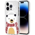 thumbnail image 1 of Christmas Transparent Magnetic Case for iPhone 13 Pro Max 6.7", Built-in Magnets Compatible with MagSafe, Aesthetics Pattern PC+TPU Protective Shockproof Bumper Girls Cover, Bear, 1 of 6