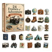 Christmas Travel Adventure Advent Calendar 2026, 24 Days Countdown Calendar, Travel Adventure 2D Home Decor, Christmas Gifts Surprise Blind Box for Travel Lovers, Christmas Decorations for Tree