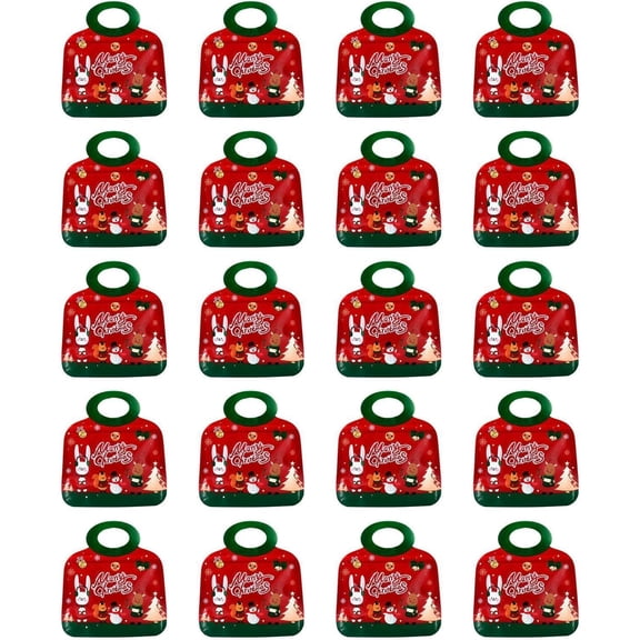Christmas Treat Bags, 20 Pack Resealable Snack Pouches With Handles