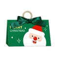 thumbnail image 1 of Christmas Treat Bags, 6.69X3.94X3.34" Santa Printed Paper Gift Bags with Wooden Handle, Christmas Candy Holders, Bow Decor Holiday Goodie Bags, Christmas Cookie Containers, Xmas Party Favor Pouches, 1 of 6