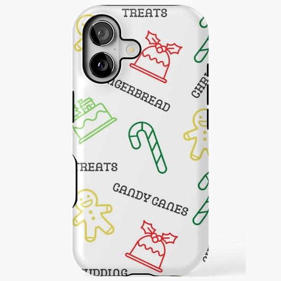 Christmas Treat Collage Festive Holiday Colour Pattern iPhone Case 17 through 11 Pro Max