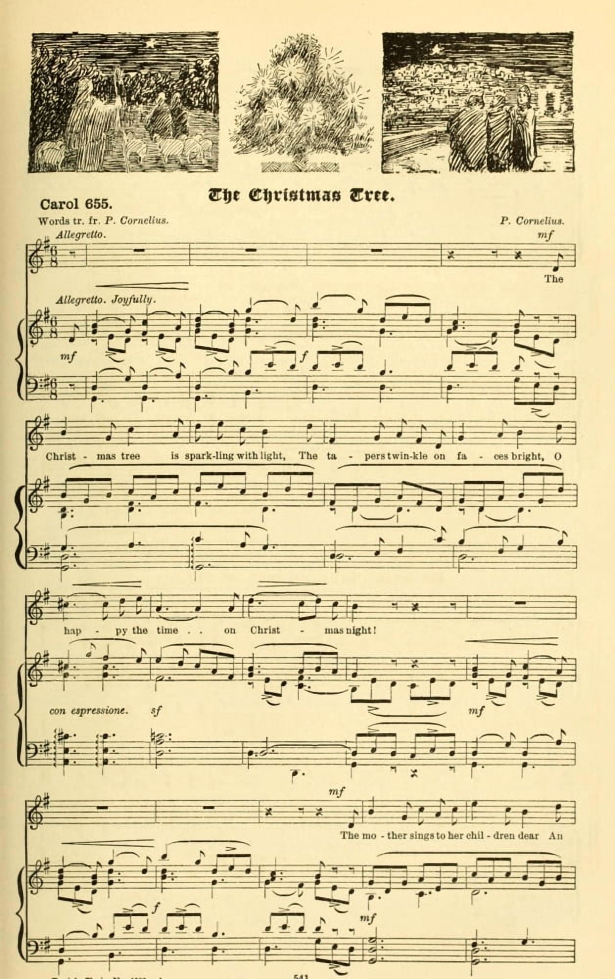 Christmas Tree 1 Cornelius Carols old & Carols new 1916 Canvas Art - (24 x 36)