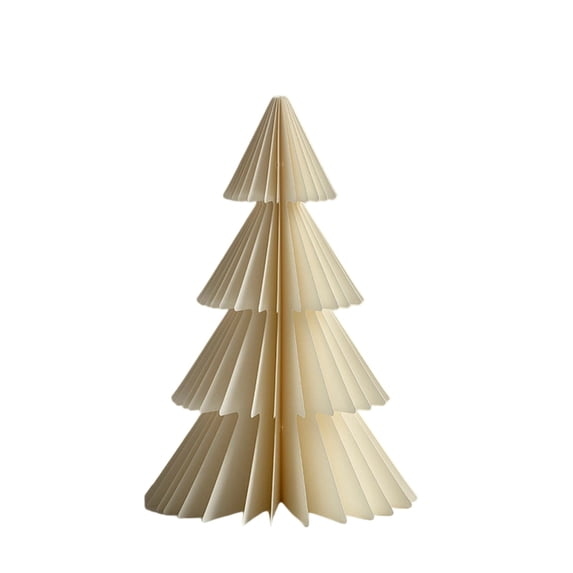 Christmas Tree, 11.8 Inch Folded Paper Tabletop Ornament, 1 Piece Modern Neutral Paper Craft Decor, For Winter Holiday Xmas Party Home Mantel Shelf Centerpiece Festive Display