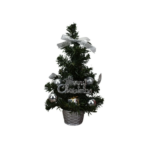 Christmas Tree 11.81inch Mini Artificial Christmas Trees Small Tabletop Xmas Decor Tree Set Star,Butterfly and Ball Ornaments for Christmas Decorations Holiday Home Decorations