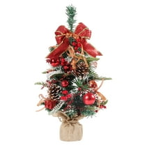 Christmas Tree 19.69inch Mini Artificial Christmas Trees Christmas Tabletop Decorations Indoor Desktop Set with Red Berries Pine Cone Ornaments Office,For Indoor Christmas Decorations