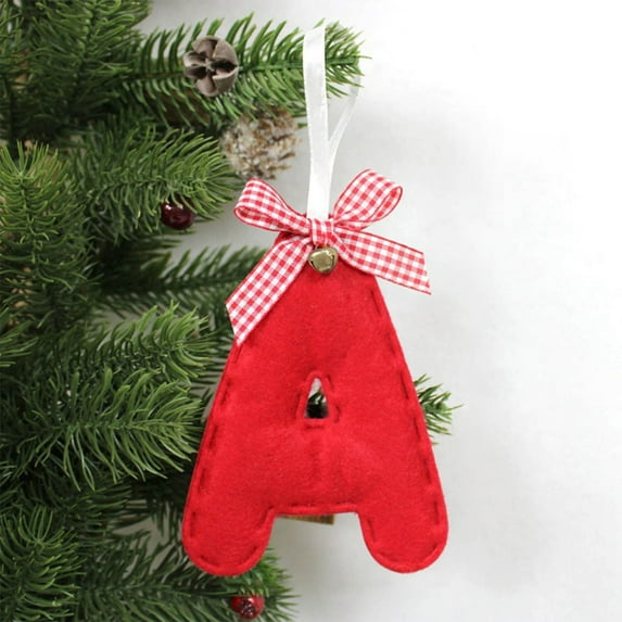 Christmas Tree 26 Letter Pendant Decorative 2D Acrylic 26 Letter Pendant Gift Family Christmas Party Pendants Decorations