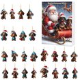 thumbnail image 1 of Christmas Tree 2D Dog Pendants, 24PCS Christmas Acrylic Hanging Cartoon Animals Ornament for Xmas Holiday Party Supply Gifts, 1 of 7