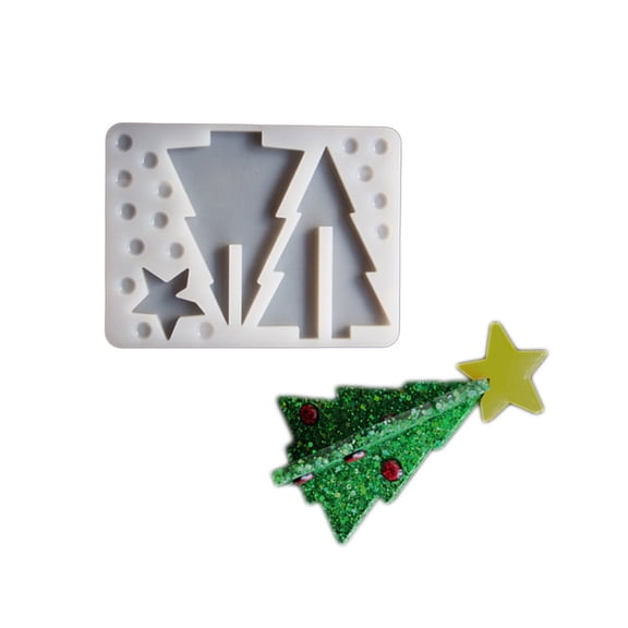 Christmas Tree 3D Puzzle Decorative Mold Epoxy Resin Mulds Silicone Texture Suitable for Crafting Ambiances in Any Space