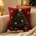 thumbnail image 1 of Christmas Tree 3D Throw Pillow Cover, 17.72 Inch Linen Cushion Case with 3D Tree & Gift Box Design, Winter Holiday Decor for Sofa Bed, 1 of 6
