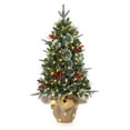 thumbnail image 1 of Christmas Tree - 3ft-4.5 Imitation Fiber Optic Light Flocked Tree, Home Decoration, Christmas Gift, 1 of 6