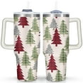 thumbnail image 1 of Christmas Tree 40 Oz Coffee Tumbler with Handle Stainless Steel Xmas Tree Travel Mug Decorative Tumbler for Spring Summer Birthday Christmas for Mom Wife Teacher Neighbor, 1 of 7